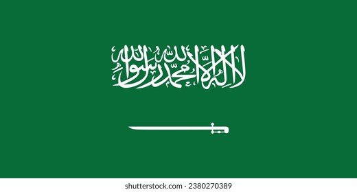 National flag of Saudi Arabia that can be used for celebrating national days. Vector illustration