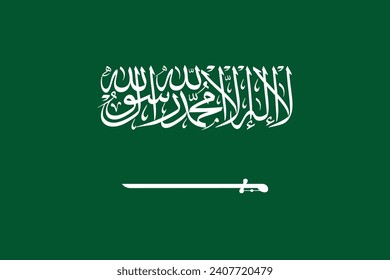 The national flag of Saudi Arabia vector illustration with official color