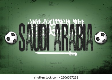 National flag of Saudi Arabia. Vintage background. Grunge texture. Banner design pattern. Vector illustration