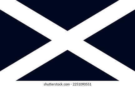 The national flag of Scotland in black and white colors. Vector illustration