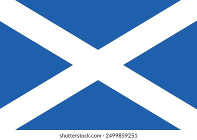 Bandera nacional de Escocia. Bandera escocesa. Ilustración vectorial. 