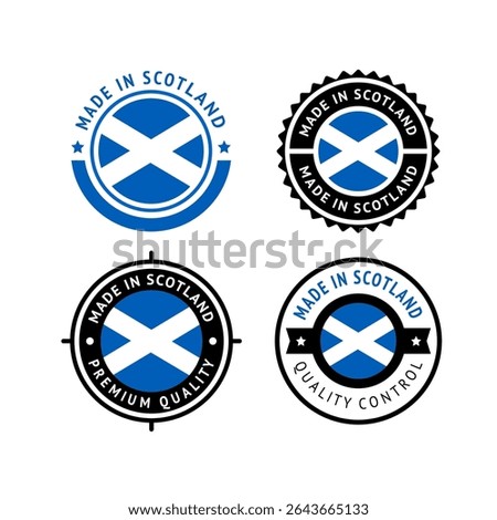National flag of the Scotland, set flat vector icons