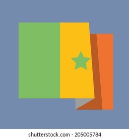 National flag of Senegal,flat vector design