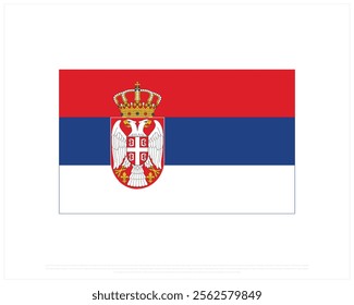 National flag of SERBIA on a white background, Editable Vector illustration of SERBIA flag, National Day design, vector design of Serbia Flag, National Day of Serbia