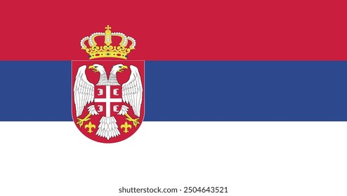 National flag of Serbia. Rectangular flag. Vector illustration