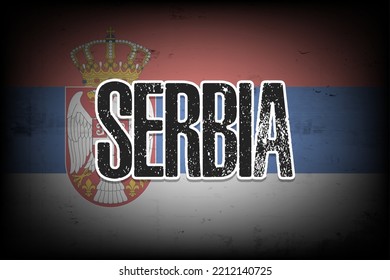 National flag of Serbia. Vintage background. Grunge texture. Banner design pattern. Vector illustration