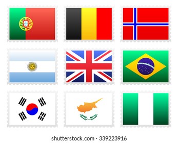 National flag set on a white background.