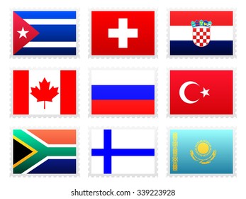National flag set on a white background.