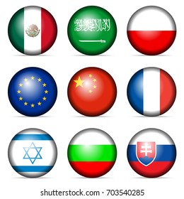 National flag set on a white background.