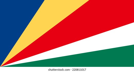 National flag of Seychelles in official colors