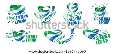 The national flag of the Sierra Leone and the inscription I love Sierra Leone. Vector illustration Stock photo © 