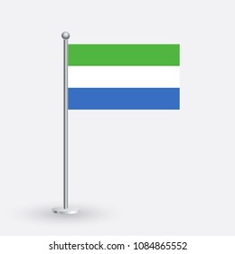 National flag of Sierra Leone Vector Illustration