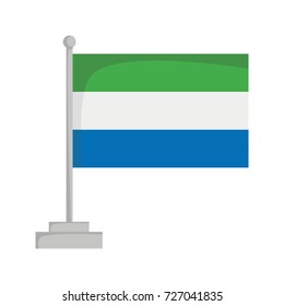 National flag of Sierra Leone Vector Illustration