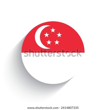 National flag of Singapore icon vector illustration isolated on white background.