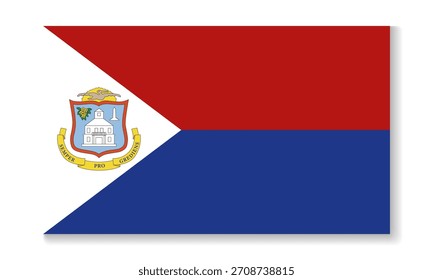 Bandera nacional de Sint Maarten en estilo plano. Ilustración plana de Vector.
