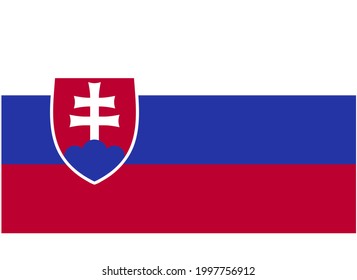 National Flag of SLOVAKIA Isolated Vector Image