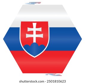 National Flag of Slovakia. Slovakian flag in polygon shape. European Country. Slovak flags isolated on white background. Editable vector EPS available