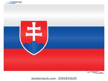 National Flag of Slovakia. Slovakian flag in Rectangle shape. European Country. Slovak flags isolated on white background. Editable vector EPS available