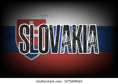 National flag of Slovakia. Vintage background. Grunge texture. Banner design pattern. Vector illustration