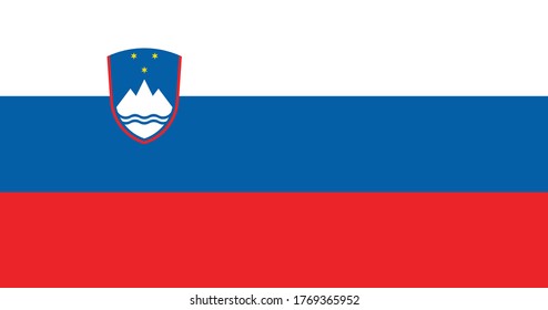 National flag of Slovenia. Vector illustration, Vector of slovenia flag. EPS, Vector, illustration.