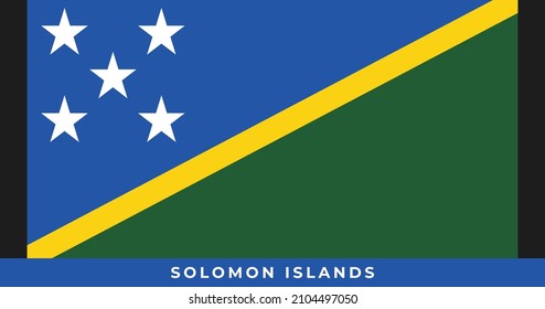 The national flag of Solomon Islands Flag. Vector illustration of Solomon Islands Flag, Vector of Solomon Islands flag.
