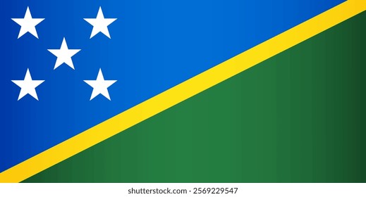 National flag of the Solomon Islands. Vector element