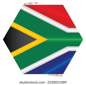 National Flag of South Africa. SA flag in Polygon shape. African Country. Azania flags isolated on white background. Editable vector EPS available