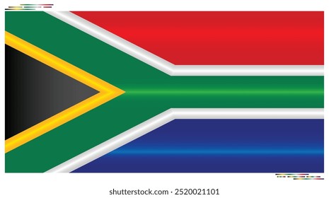 National Flag of South Africa. SA flag in Rectangle shape. African Country. Azania flags isolated on white background. Editable vector EPS available