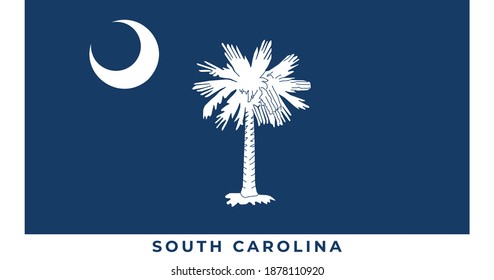 National flag of South Carolina. Vector illustration, Vector of South Carolina flag.