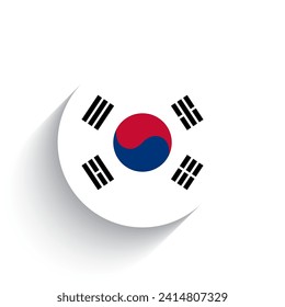 National flag of South Korea icon vector illustration isolated on white background.