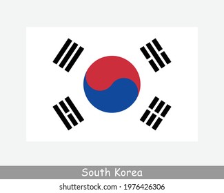 National Flag of South Korea. South Korean Country Flag. Republic of Korea Detailed Banner. EPS Vector Illustration Cut File svg