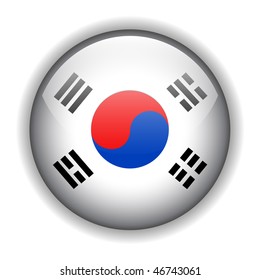 National flag of South Korea ? Korean flag. glossy button, vector