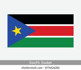 National Flag of South Sudan. South Sudanese Country Flag. Republic of South Sudan Detailed Banner. EPS Vector Illustration Cut File svg