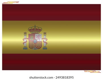 National Flag of Spain in black shadow. Spanish flag in Rectangle shape. European Country. Spain flags isolated on white background. Editable vector EPS available