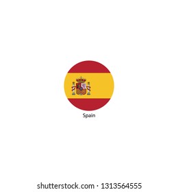 National flag of Spain in a circle