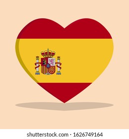 The national flag of spain love icon isolated on cream background vector illustration