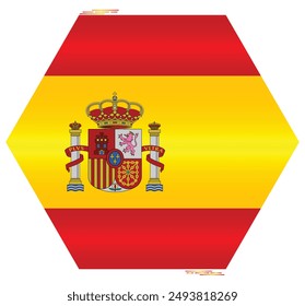 National Flag of Spain. Spanish flag in polygon shape. European Country. Spain flags isolated on white background. Editable vector EPS available