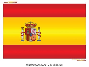 National Flag of Spain. Spanish flag in Rectangle shape. European Country. Spain flags isolated on white background. Editable vector EPS available