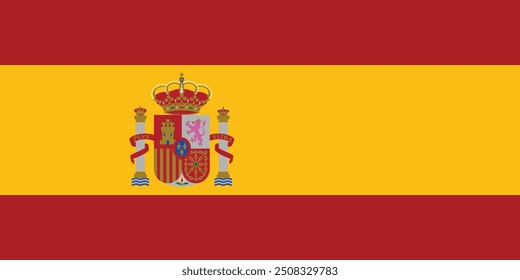 National flag of Spain vector design and illustration , digital vector 