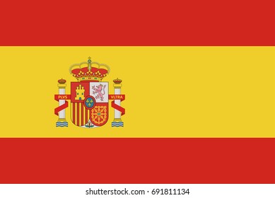 National Flag of Spain. Vector Detailed Illustration.