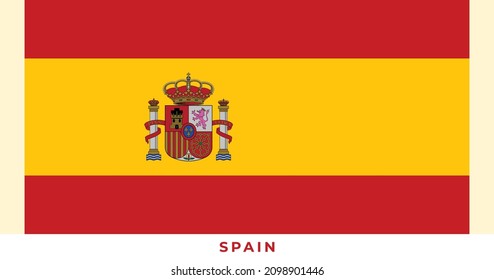The national flag of Spain Flag. Vector illustration of Spain Flag, Vector of Spain flag.
