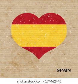 National flag of Spain. vector retro illustration.