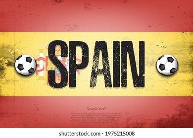 National flag of Spain. Vintage background. Grunge texture. Banner design pattern. Vector illustration