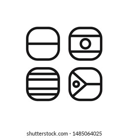 National Flag Square Icon Set