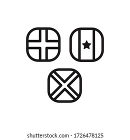 Icono De Plaza De La Bandera Nacional Con Inglaterra, Senegal Y Escocia.