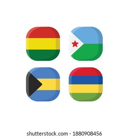 Icono de Plaza de Bandera Nacional junto con Bolivia, Yibuti, Mauricio y Bahamas