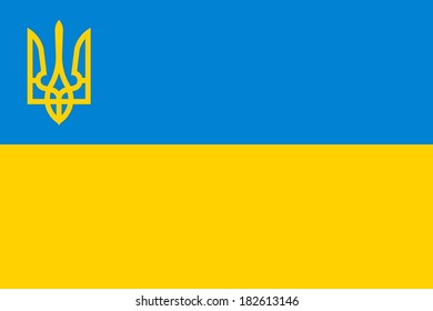 National flag and state ensign of Ukraine, vector