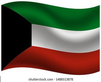 National flag of State of Kuwait . original colors and proportion. Simply vector illustration, from countries flag set.