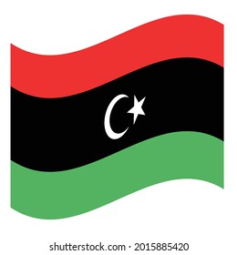 Ilustración del estado de la bandera nacional de Libia