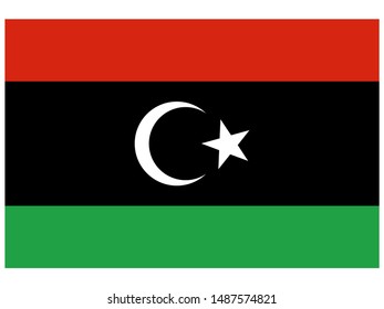 National flag of State of Libya. original colors and proportion. Simply vector illustration eps10, from countries flag set.